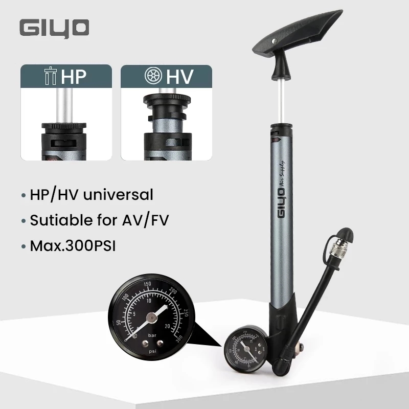 Shock Pump Suspension - Велосипедный насос Giyo GS-41P 300psi для